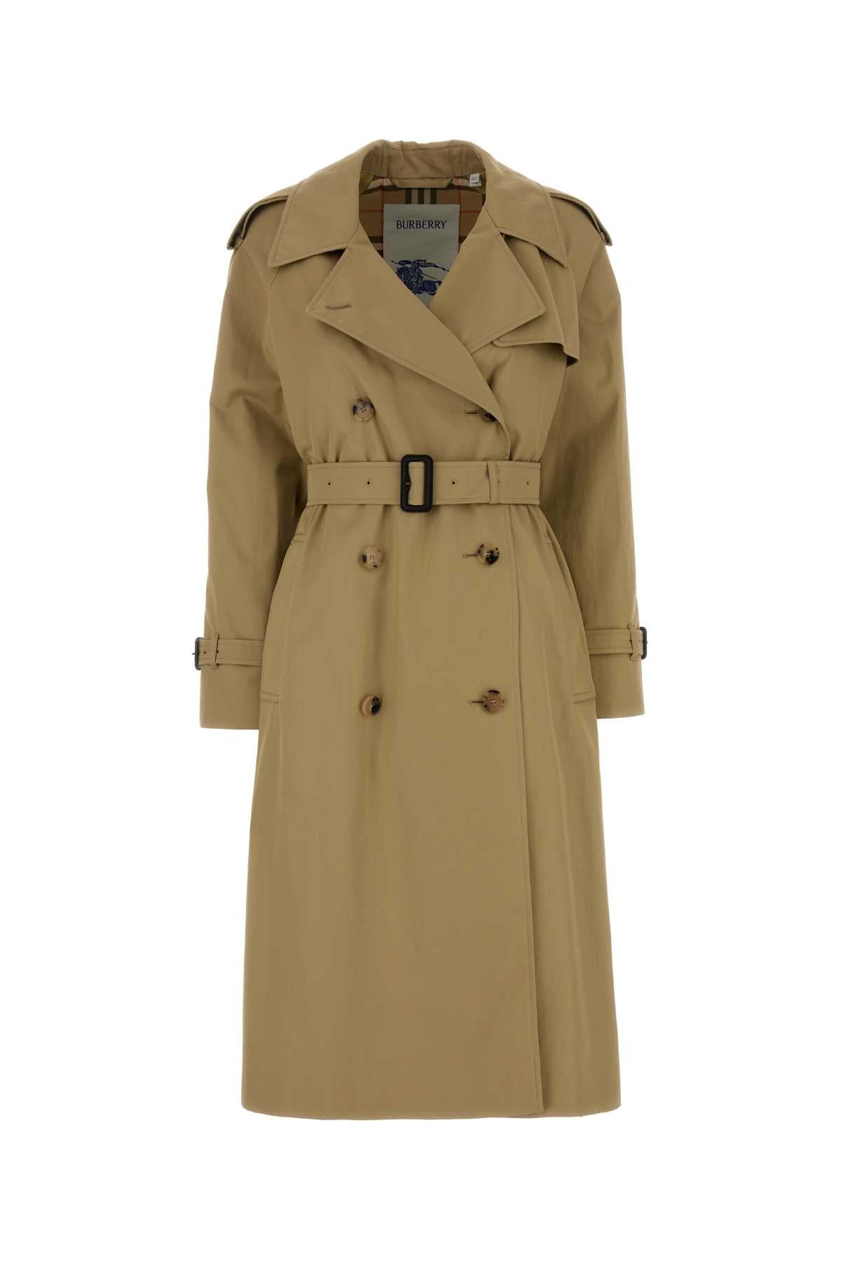 Burberry Women Beige Gabardine Castleford Trench Coat BURBERRY