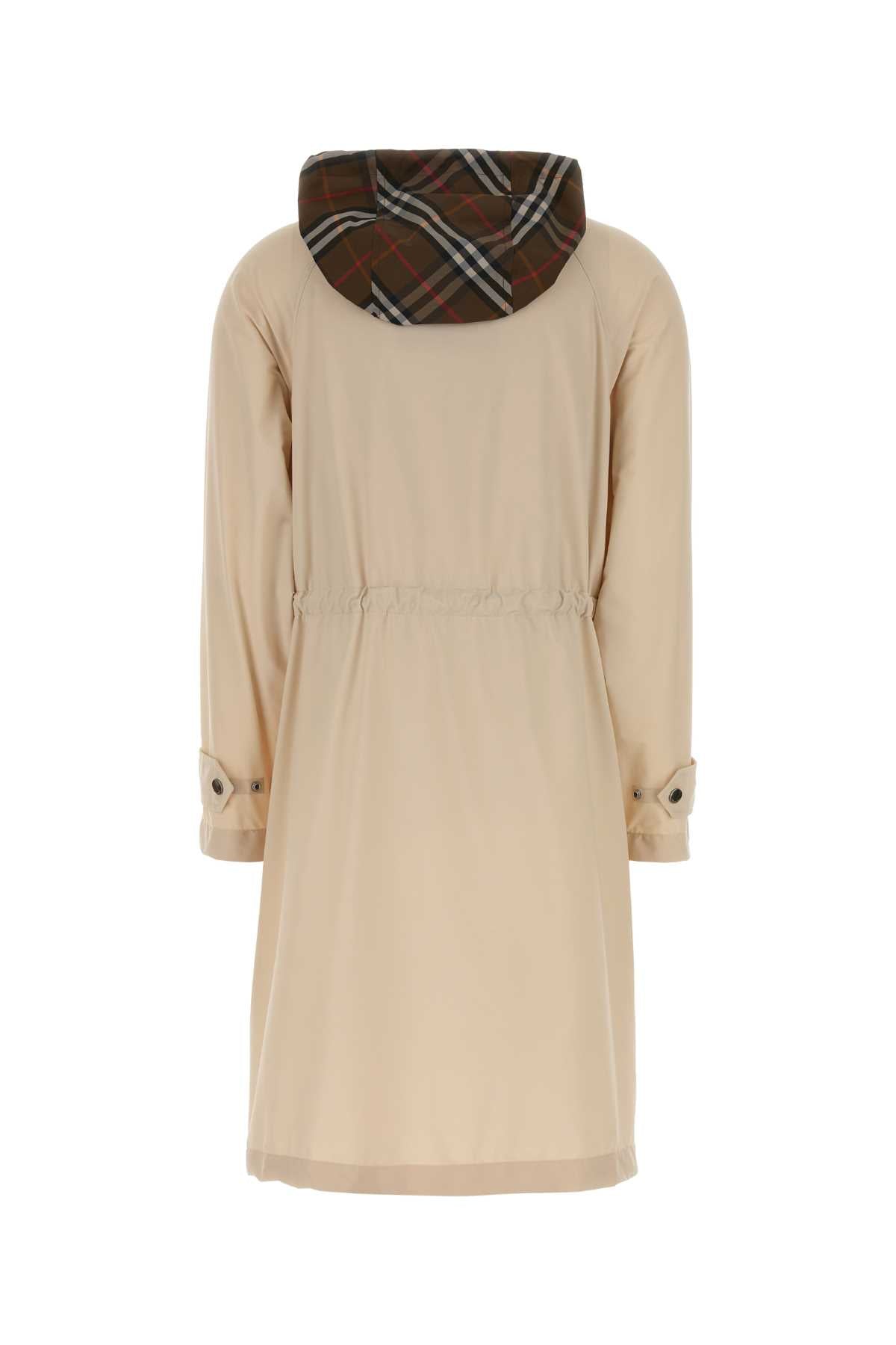 Burberry Women Cream Stretch Nylon Newbury Parka Coat BURBERRY
