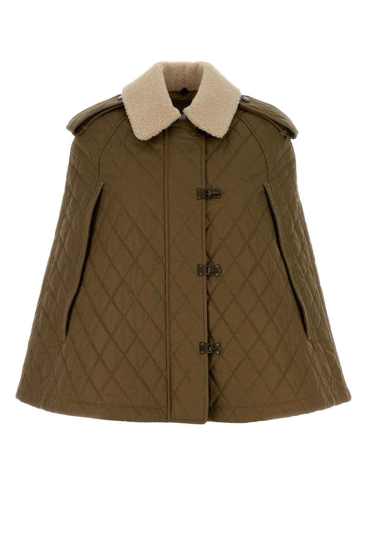 Burberry Women Khaki Cotton Cape BURBERRY