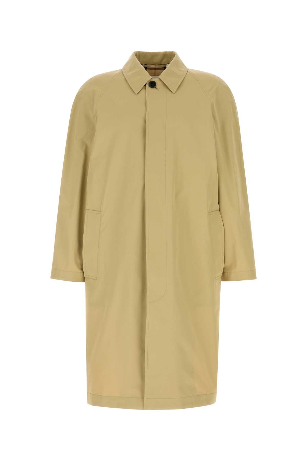 Burberry Men Beige Cotton Overcoat BURBERRY