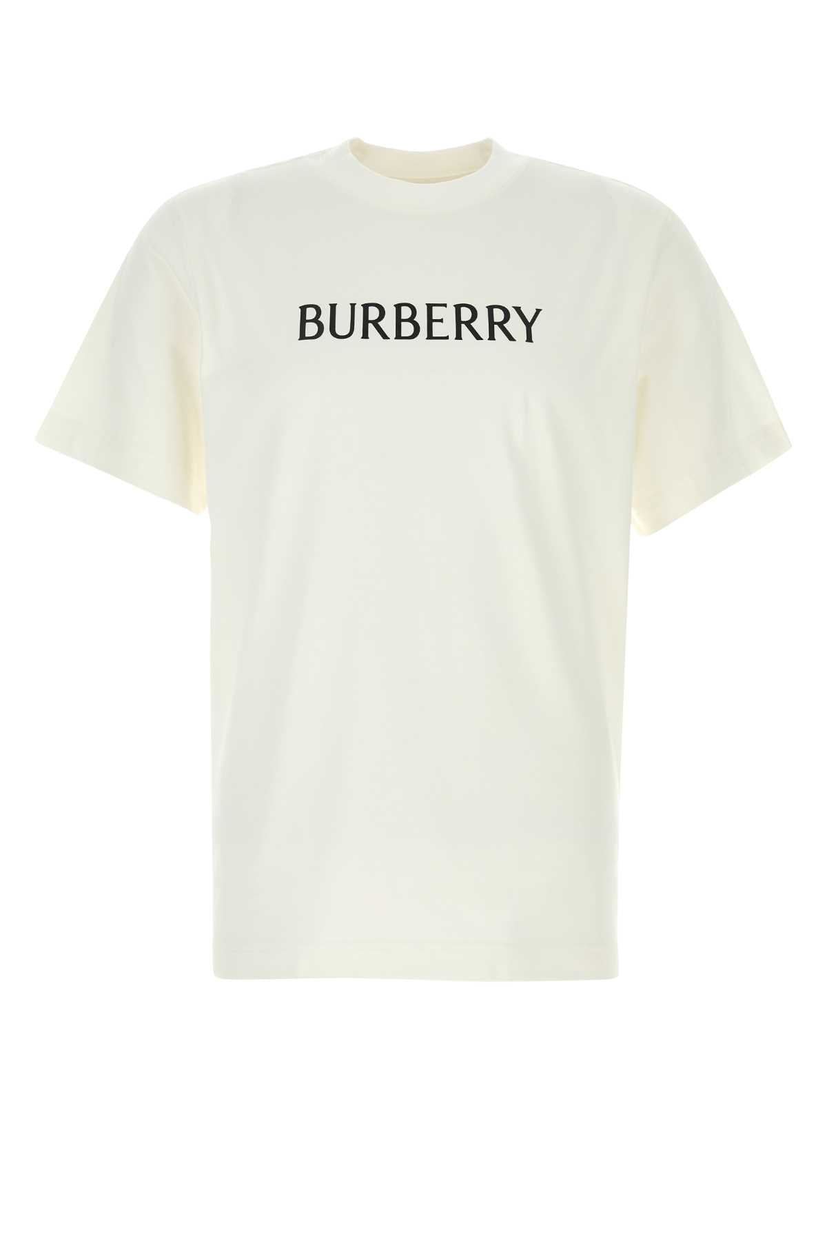 Burberry Men White Cotton T-Shirt BURBERRY