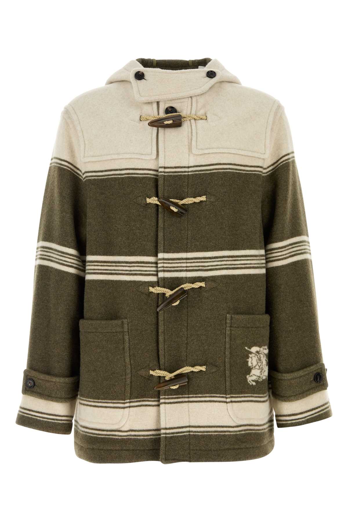 Burberry Men Embroidered Wool Blend Harrogate Montgomery BURBERRY