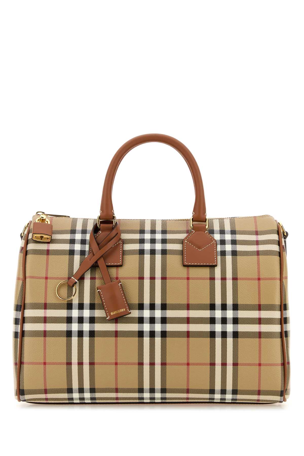 Burberry Women Printed Canvas Medium Check Handbag BURBERRY