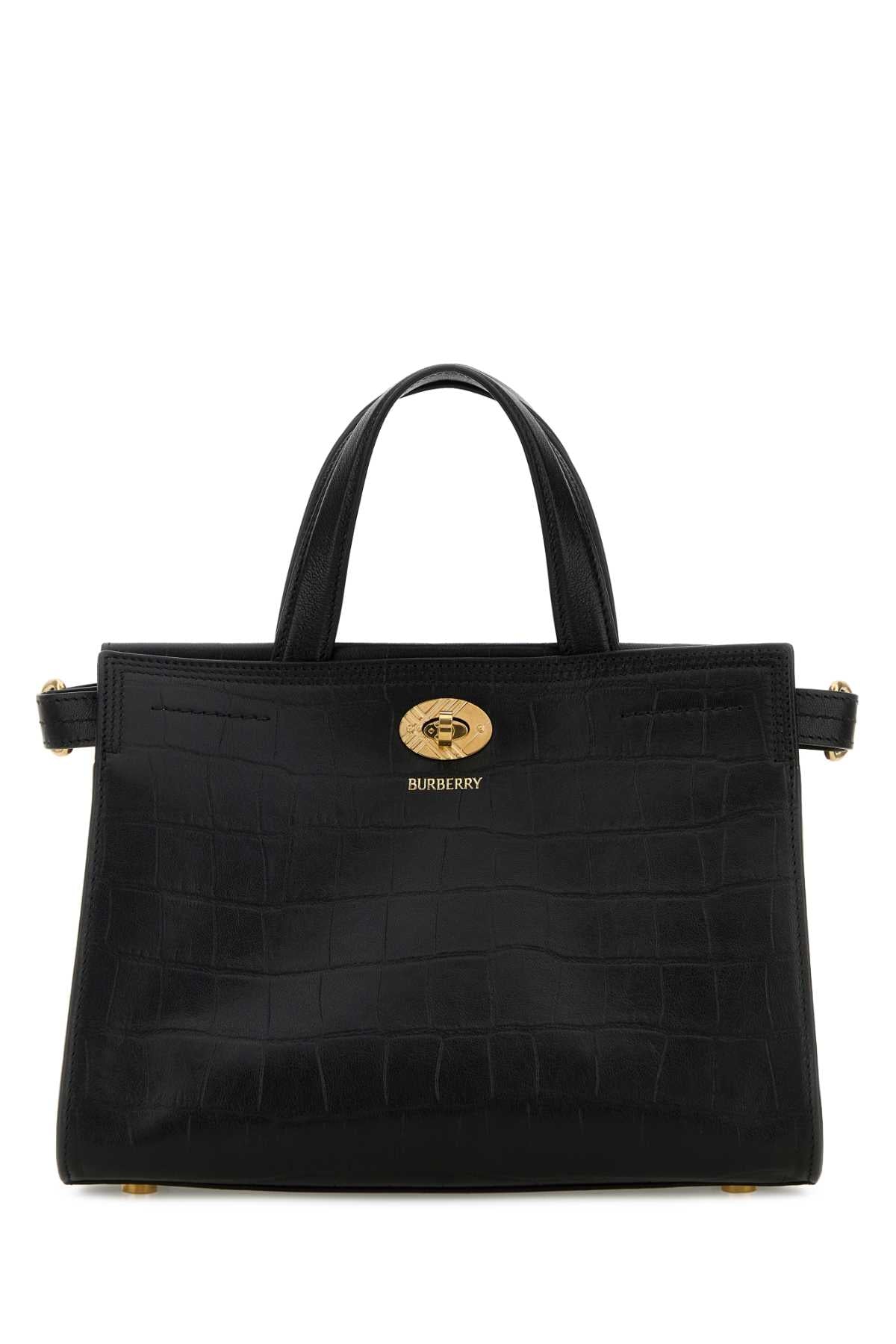 Burberry Women Black Leather Mini Cotswolds Handbag BURBERRY