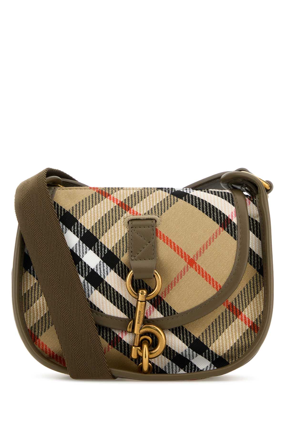 Burberry Women Embroidered Canvas Mini Messenger B Clip Crossbody Bag BURBERRY