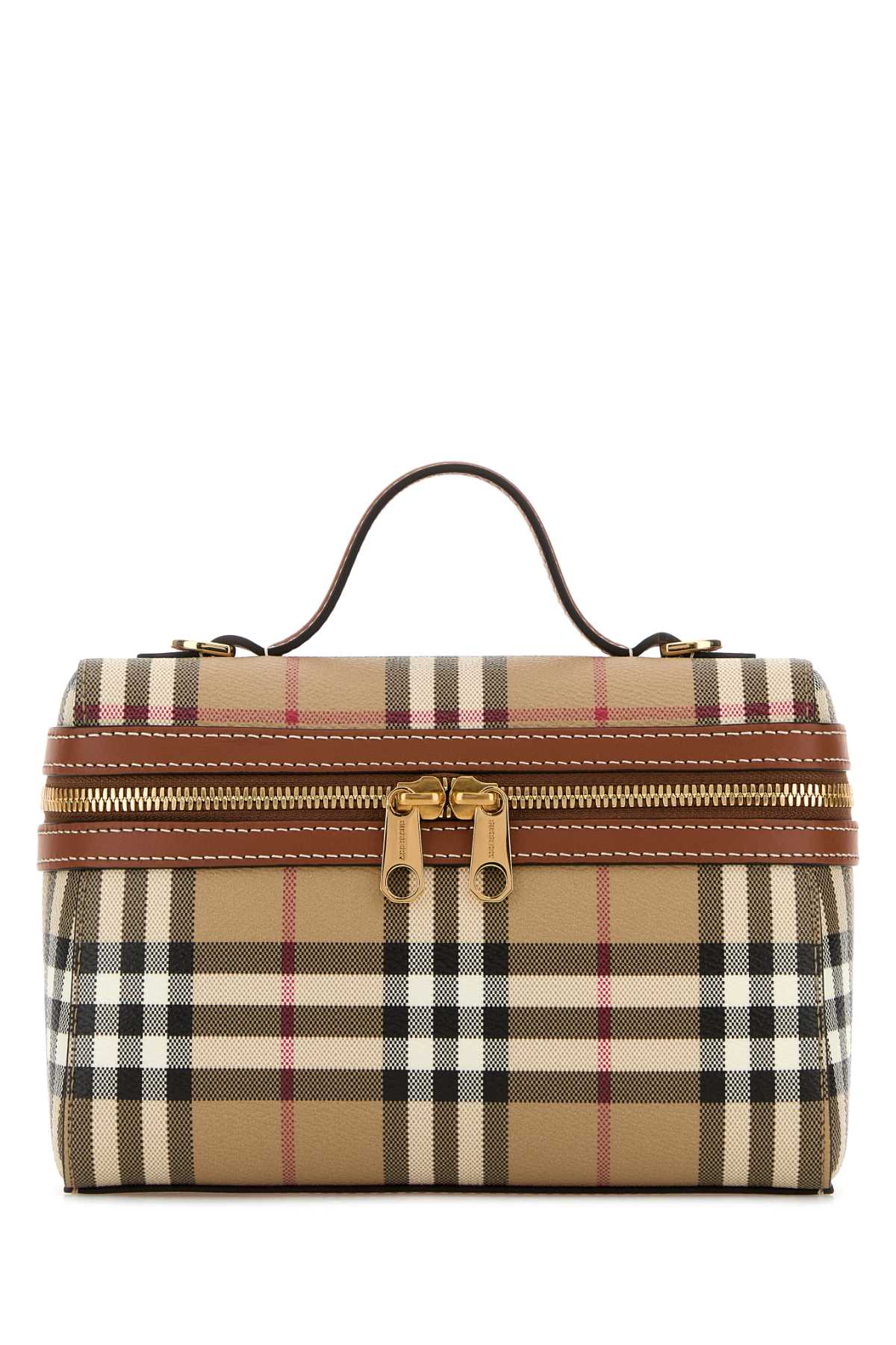 Burberry Women Printed Canvas Vanity Check Handbag BURBERRY