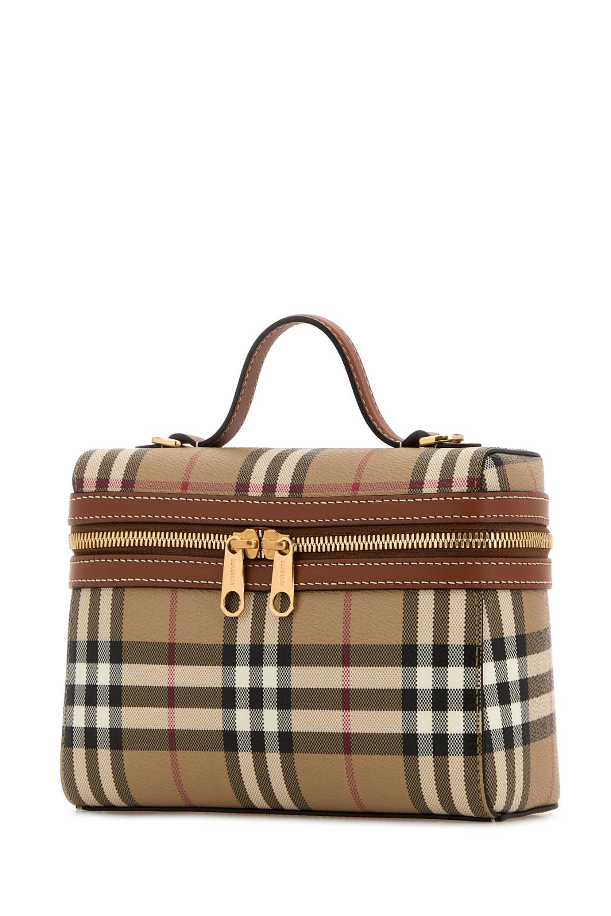 Burberry Women Printed Canvas Vanity Check Handbag BURBERRY