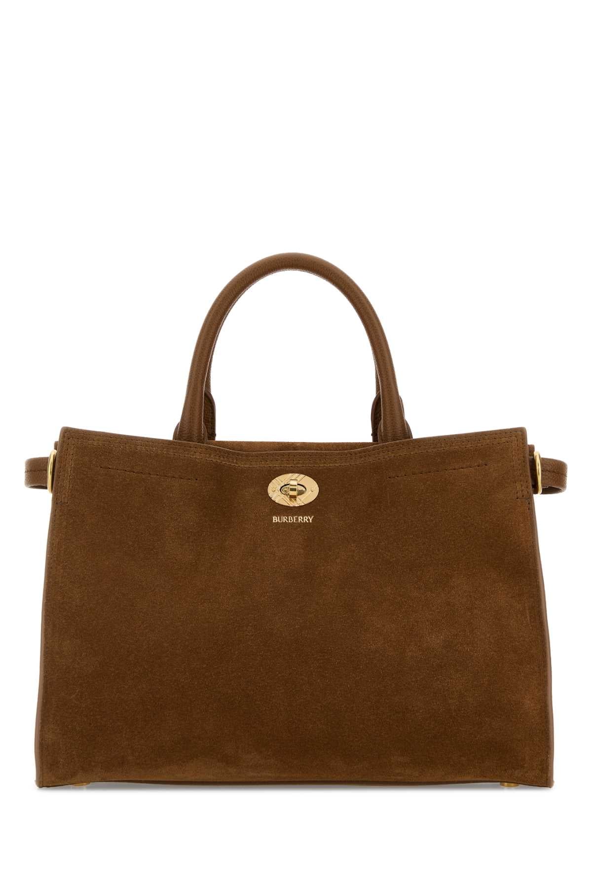 Burberry Women Brown Suede Small Cotswolds Handbag BURBERRY
