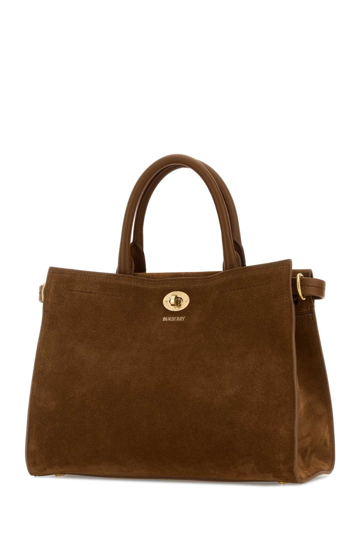 Burberry Women Brown Suede Small Cotswolds Handbag BURBERRY