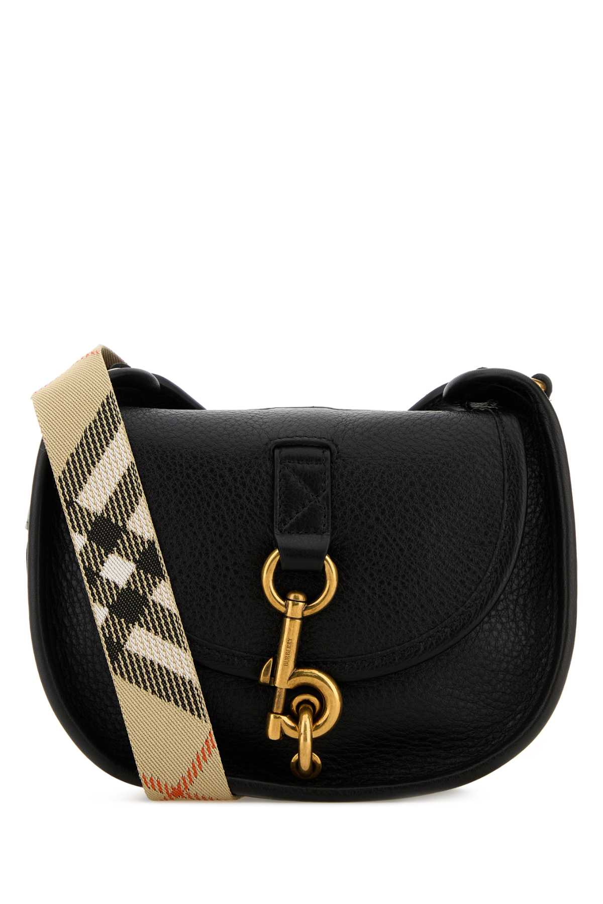 Burberry Women Black Leather Mini Messenger B Clip Crossbody Bag BURBERRY