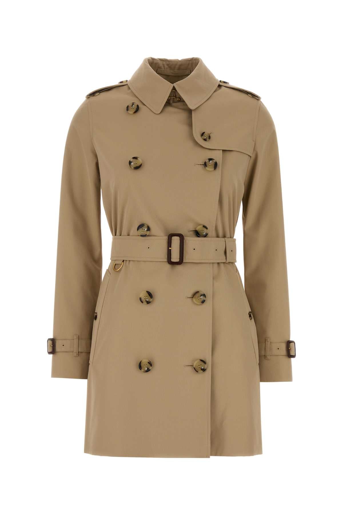 Burberry Women Beige Gabardine Heritage Kensington Trench Coat BURBERRY