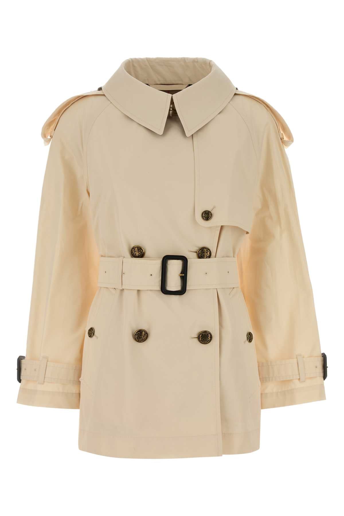 Burberry Women Ivory Cotton Fitzrovia Trench Coat BURBERRY