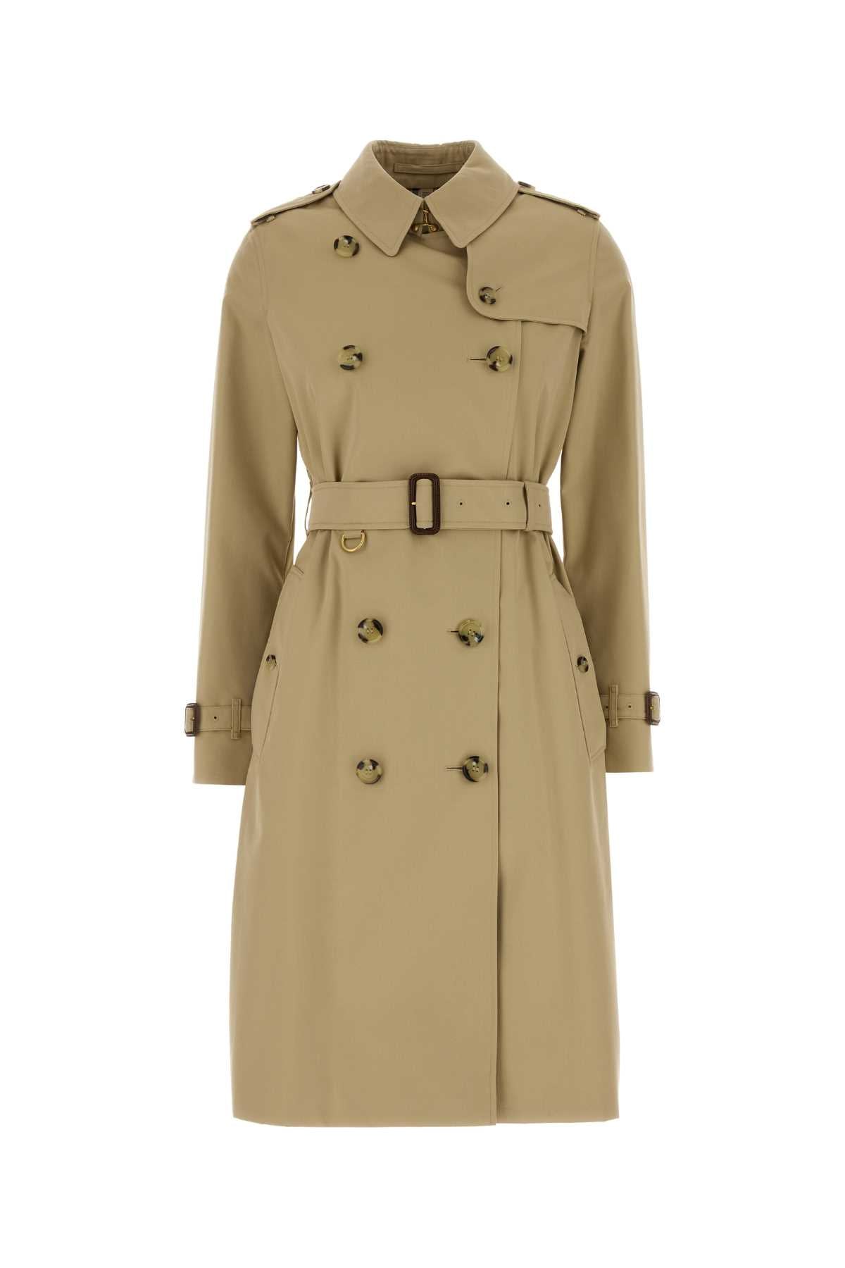 Burberry Women Beige Twill Trench Coat BURBERRY