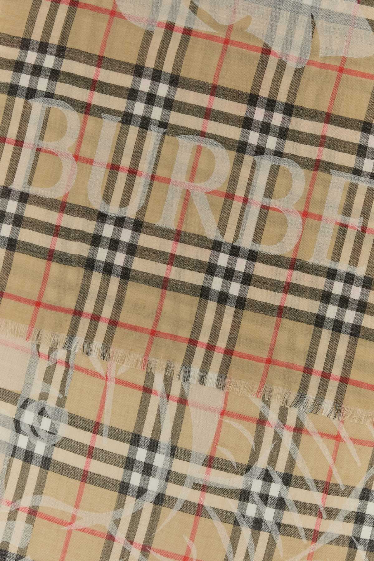 Burberry Unisex Embroidered Wool Blend Scarf BURBERRY