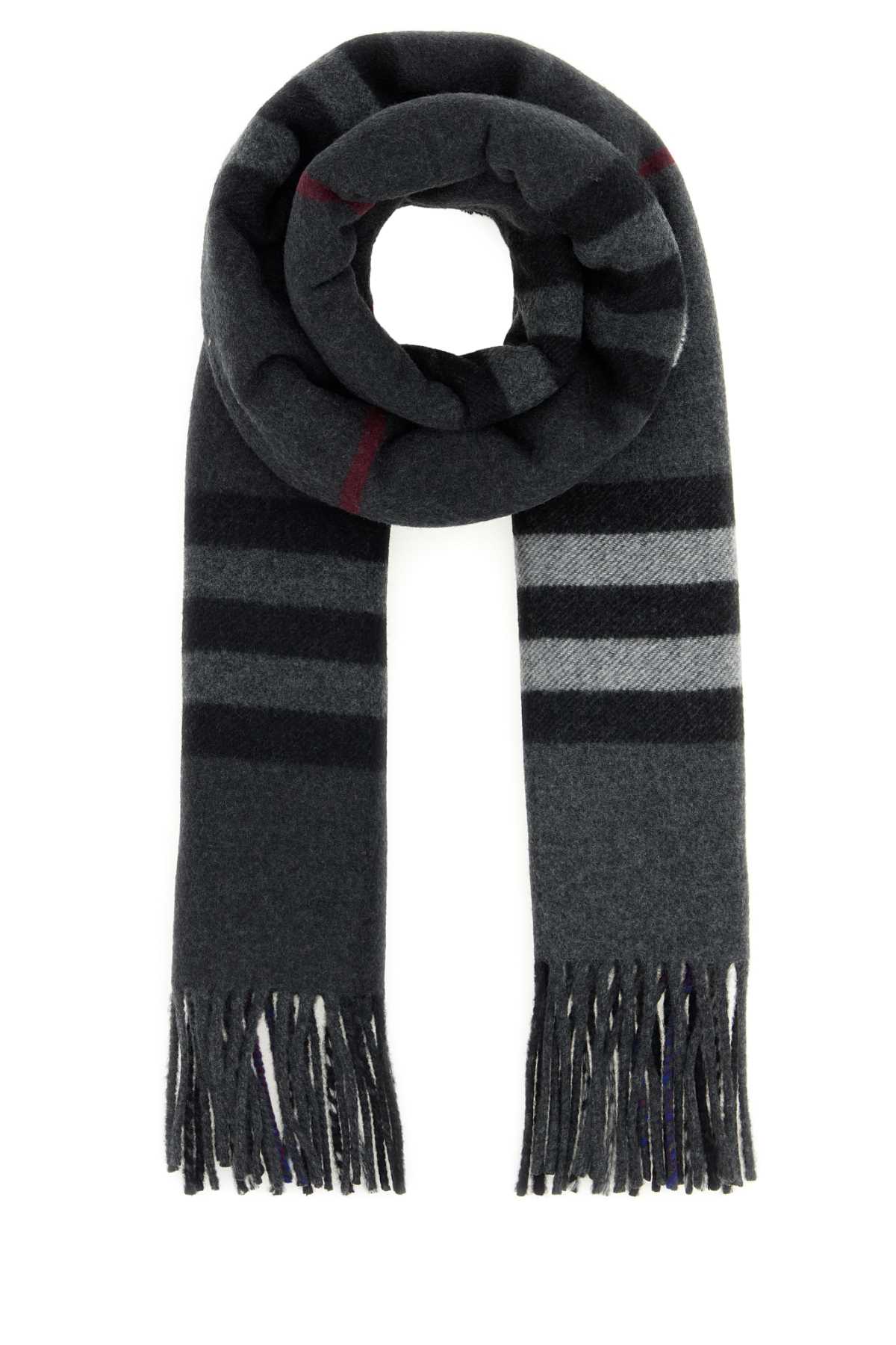 Burberry Unisex Embroidered Cashmere Check Scarf BURBERRY