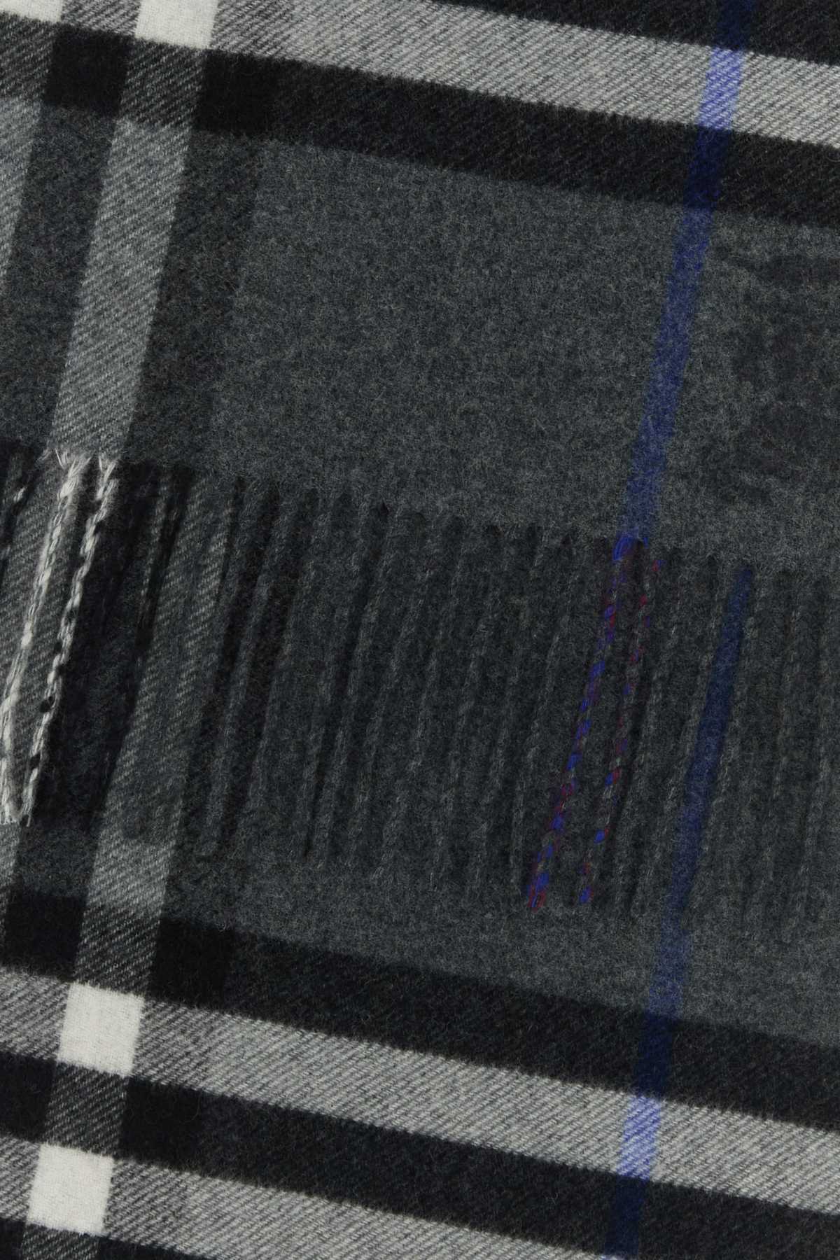 Burberry Unisex Embroidered Cashmere Check Scarf BURBERRY