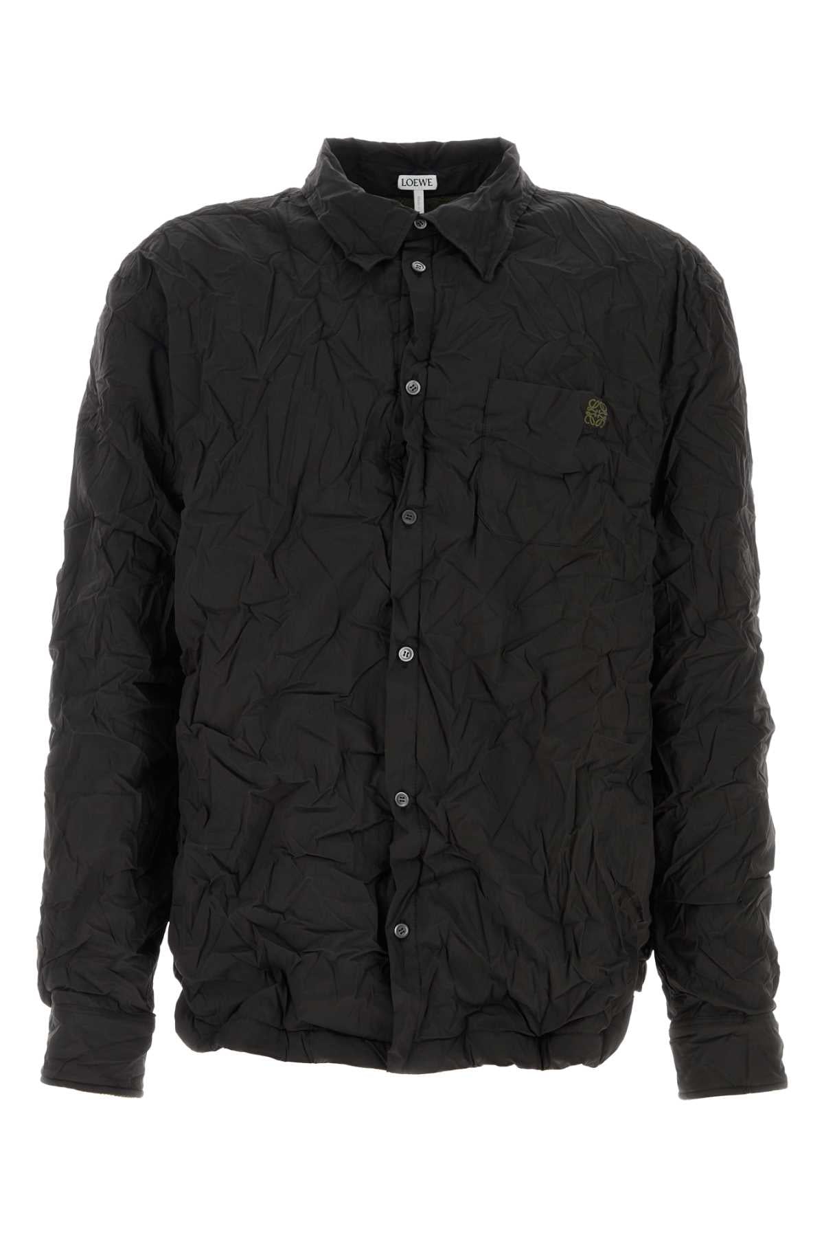 Loewe Men Black Poplin Shirt LOEWE