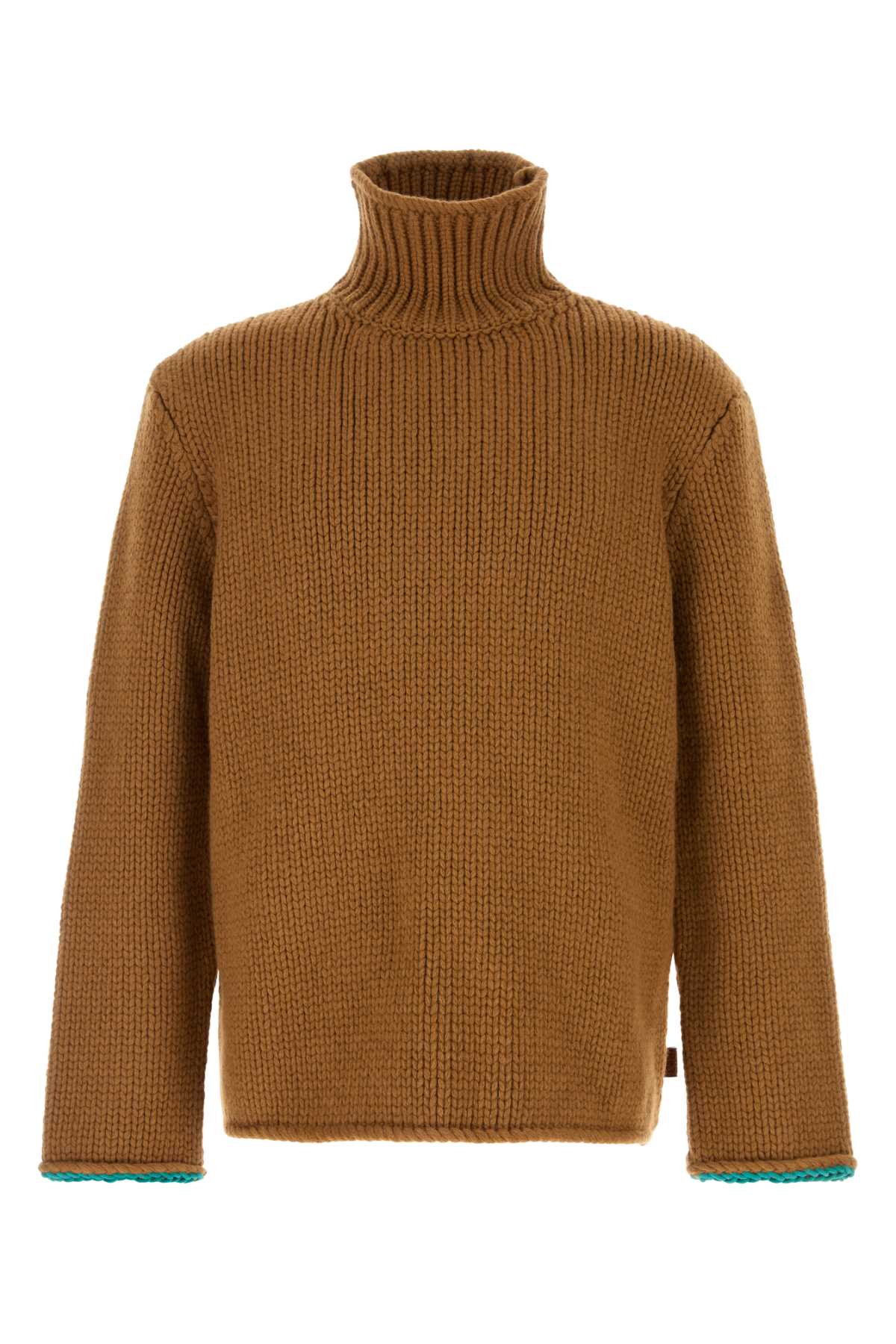 Loewe Men Camel Wool Sweater