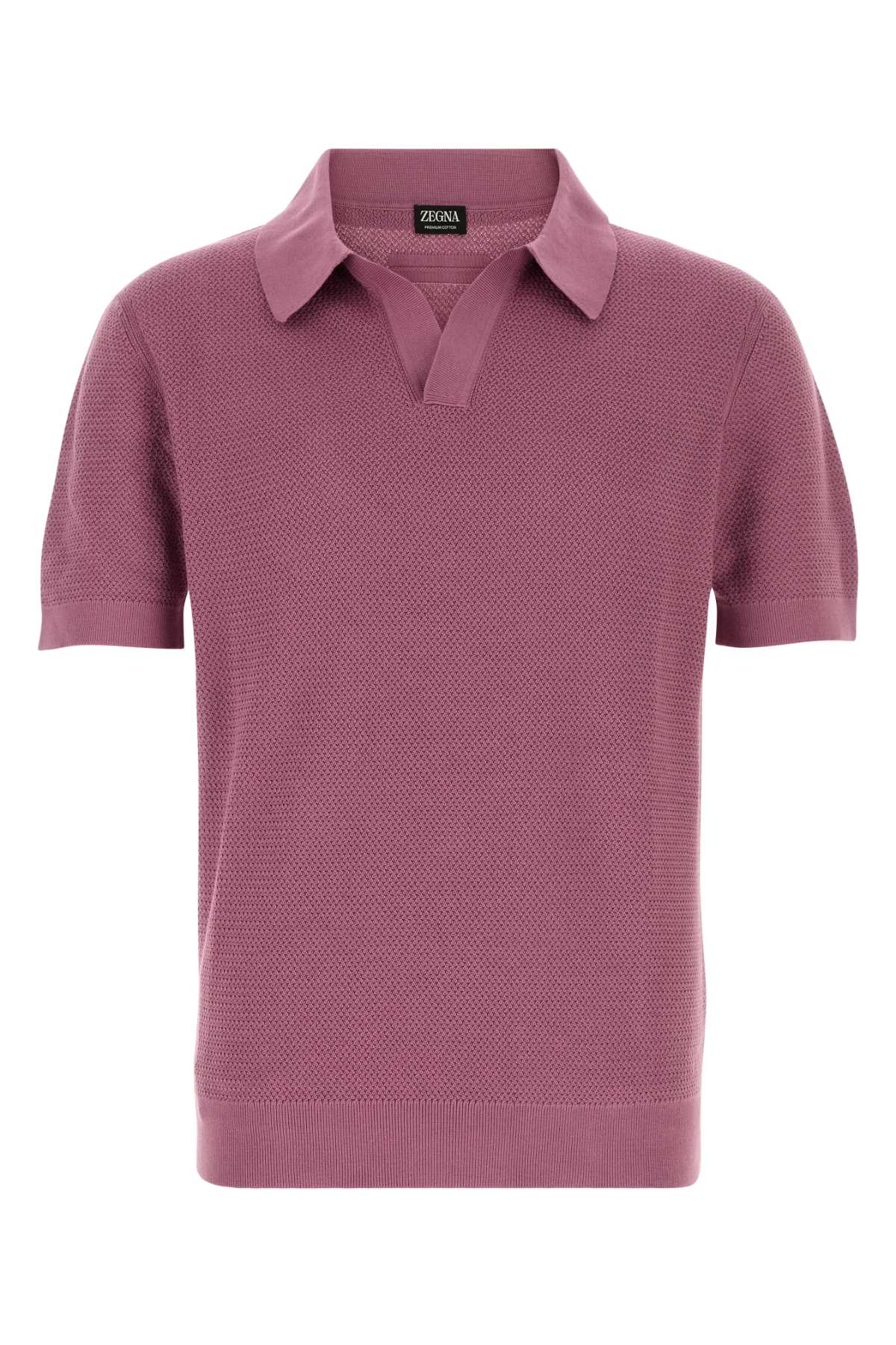 Zegna Men Purple Cotton Polo Shirt ZEGNA