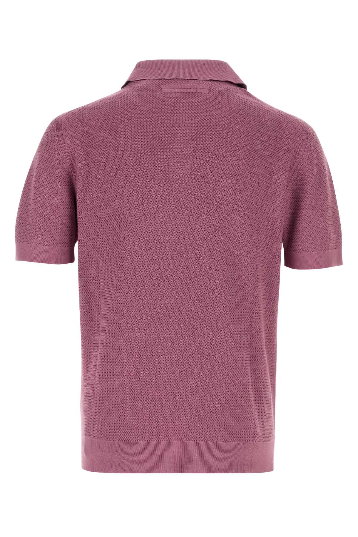Zegna Men Purple Cotton Polo Shirt ZEGNA