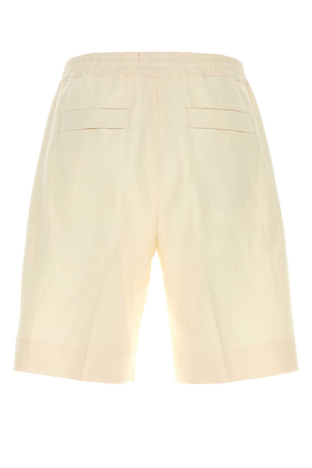 Zegna Men Ivory Linen Bermuda Shorts ZEGNA