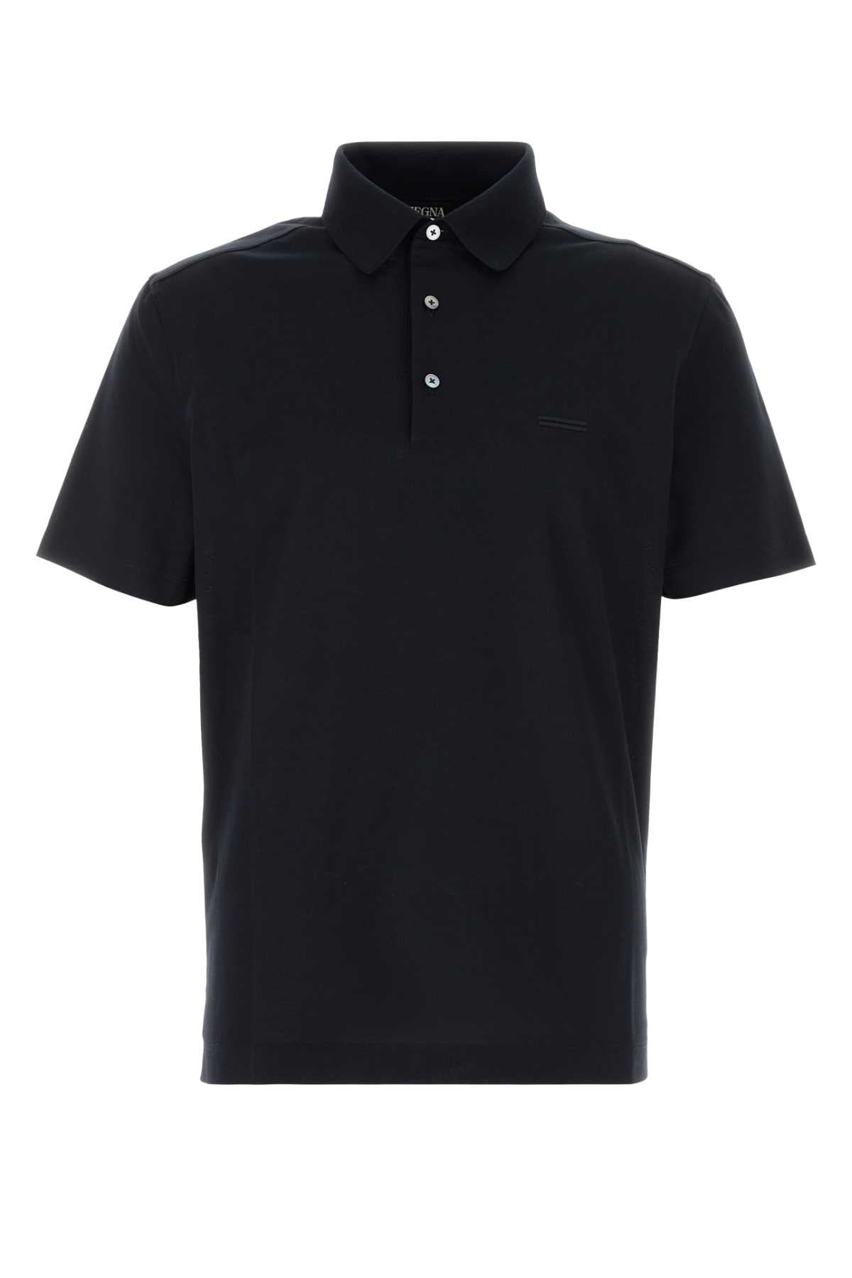 Zegna Men Midnight Blue Piquet Polo Shirt ZEGNA