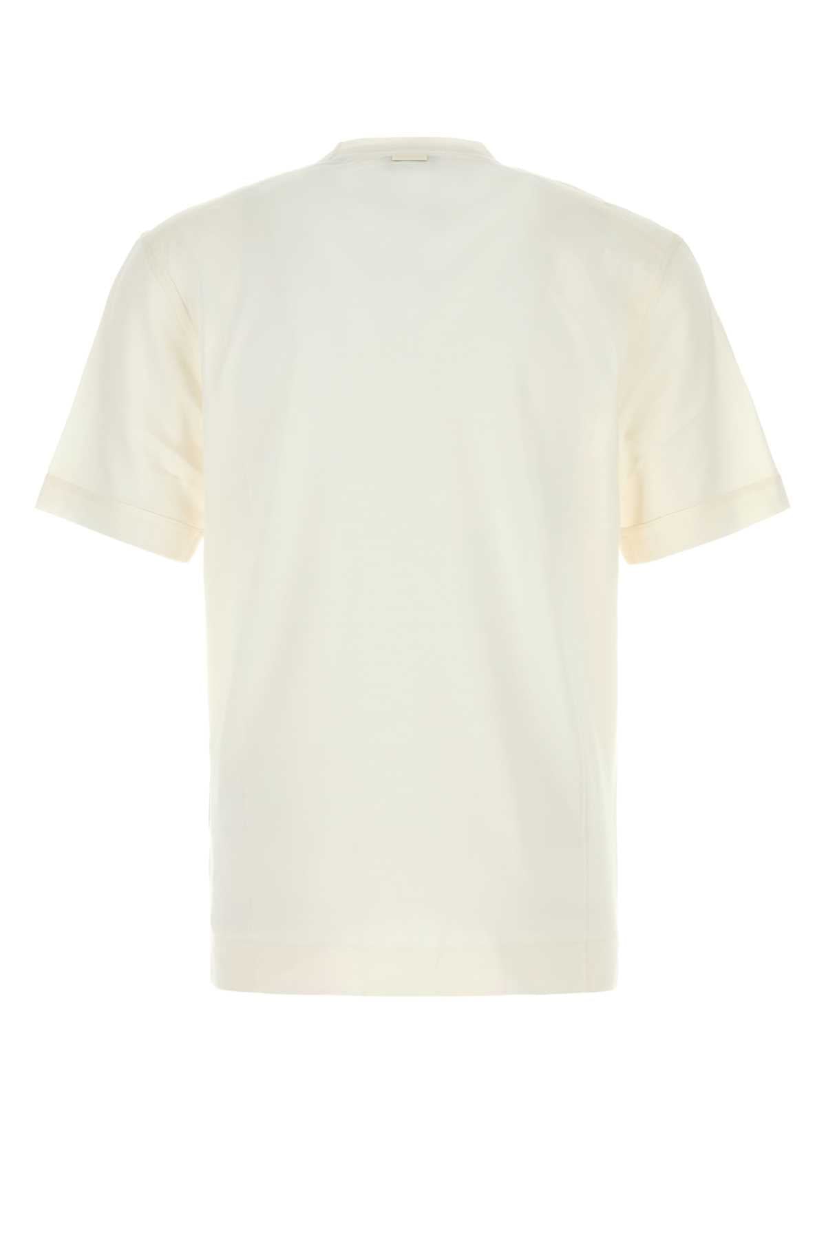 Zegna Men White Cotton And Silk T-Shirt ZEGNA