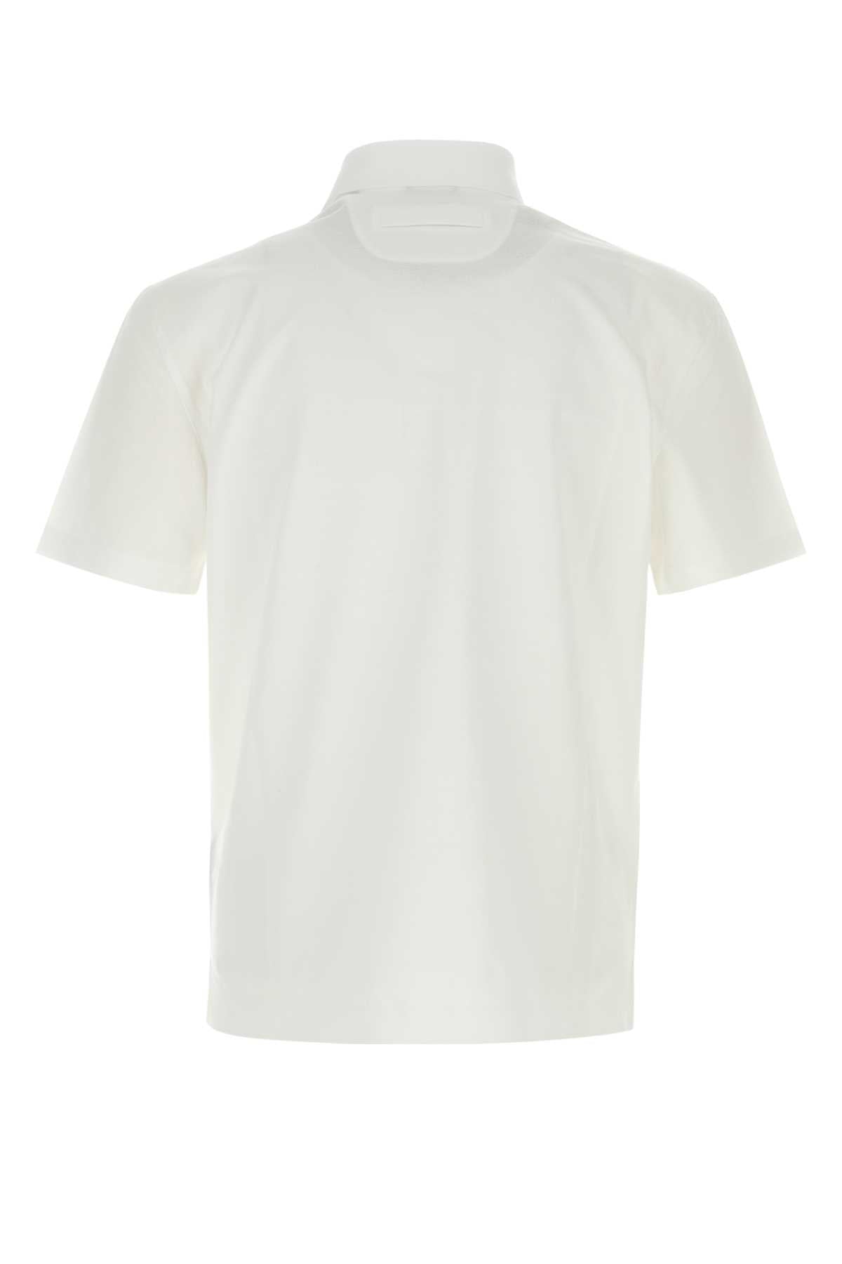 Zegna Men White Piquet Polo Shirt ZEGNA