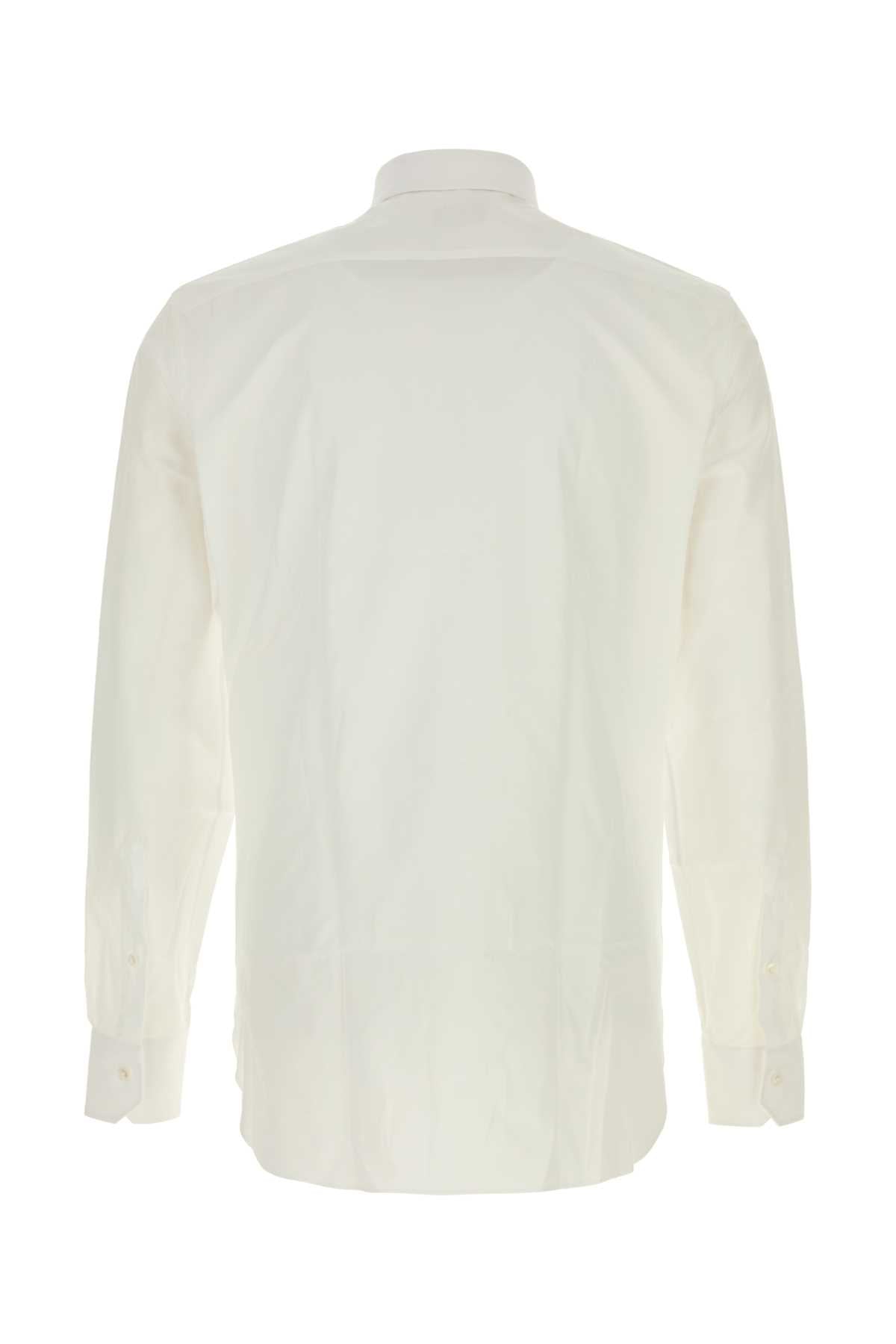 Zegna Men White Poplin Shirt ZEGNA