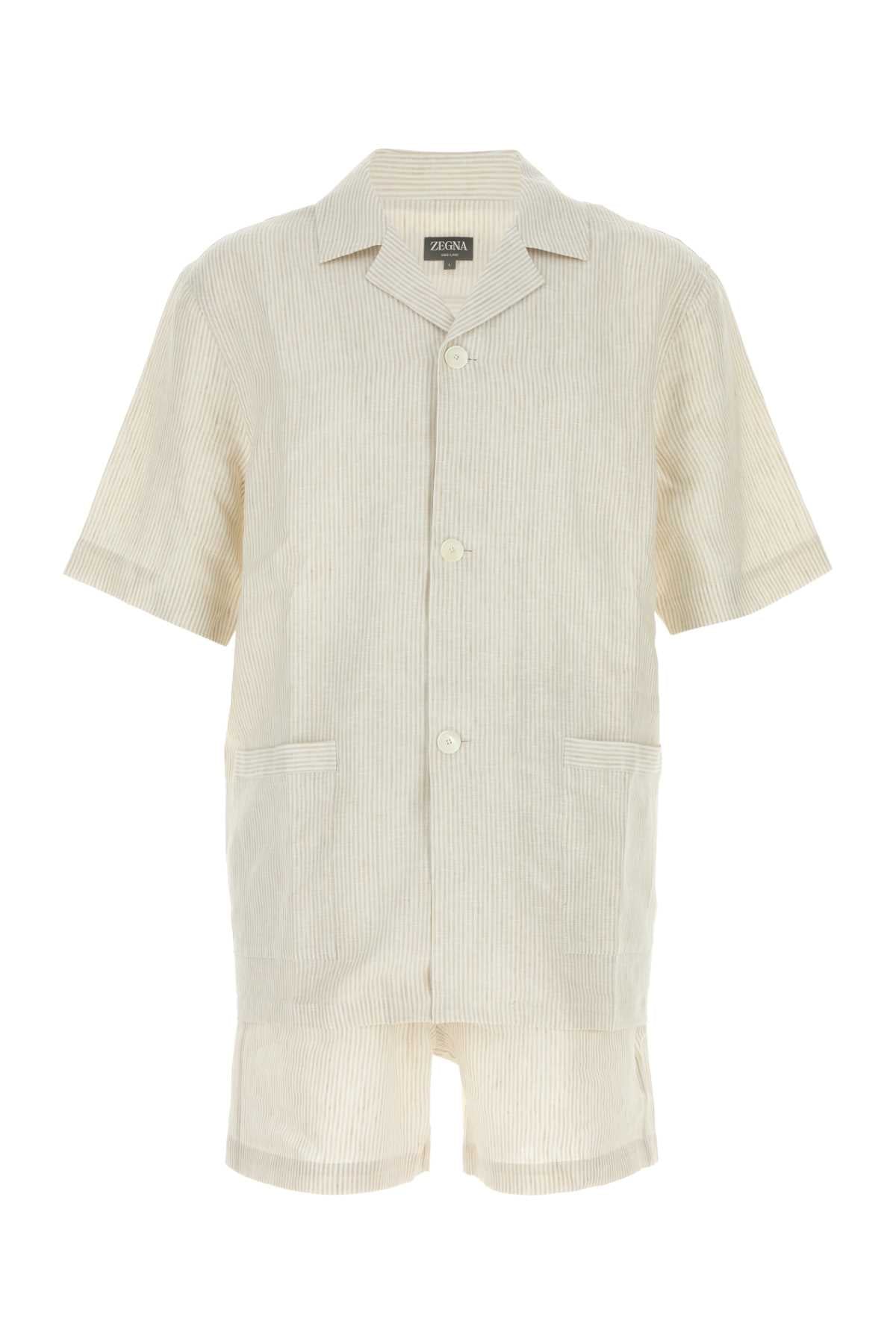 Zegna Men Embroidered Linen Pyjama ZEGNA