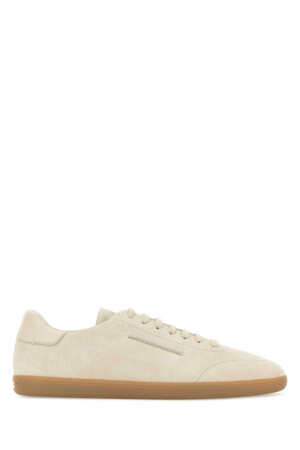 Zegna Men Ivory Suede Sneakers ZEGNA