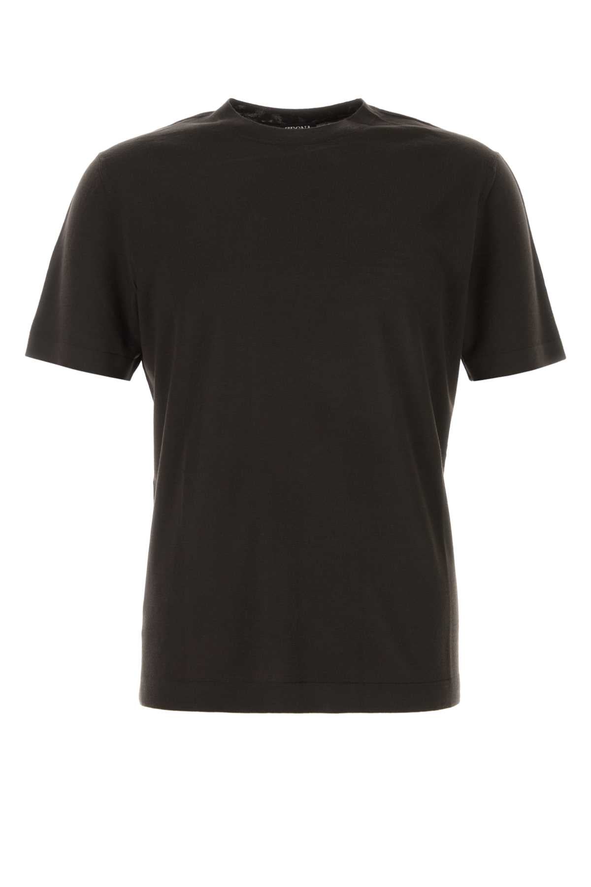 Zegna Men Dark Brown Wool Sweater ZEGNA