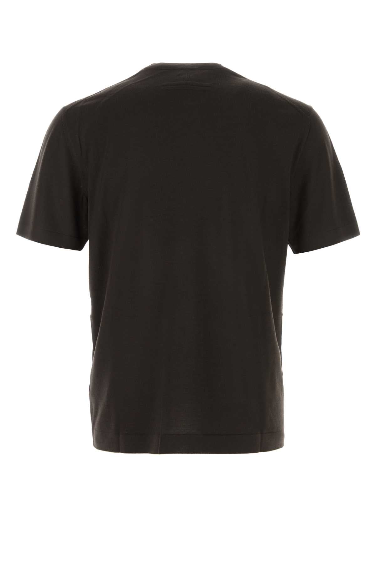 Zegna Men Dark Brown Wool Sweater ZEGNA