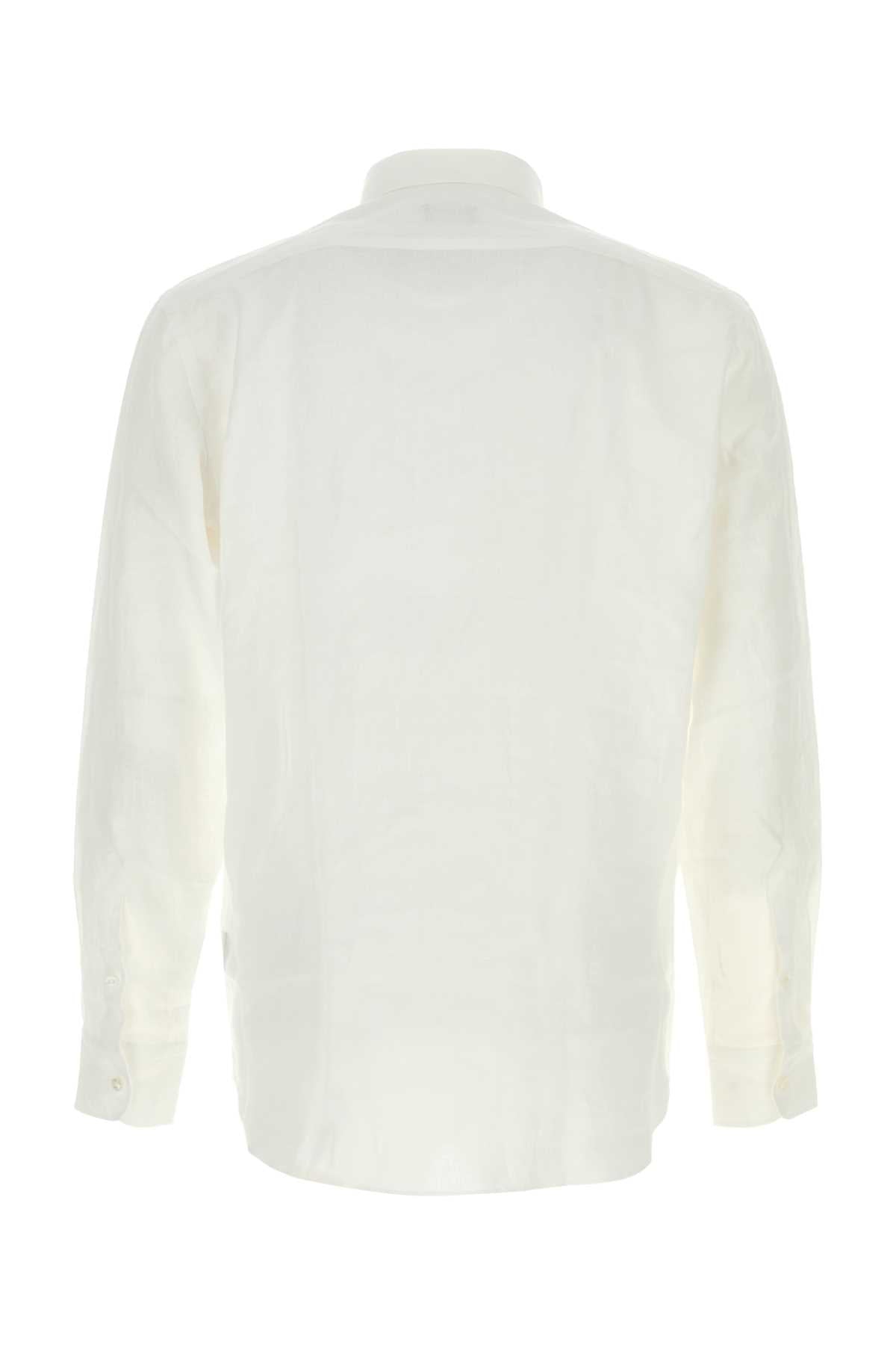 Zegna Men White Linen Shirt ZEGNA