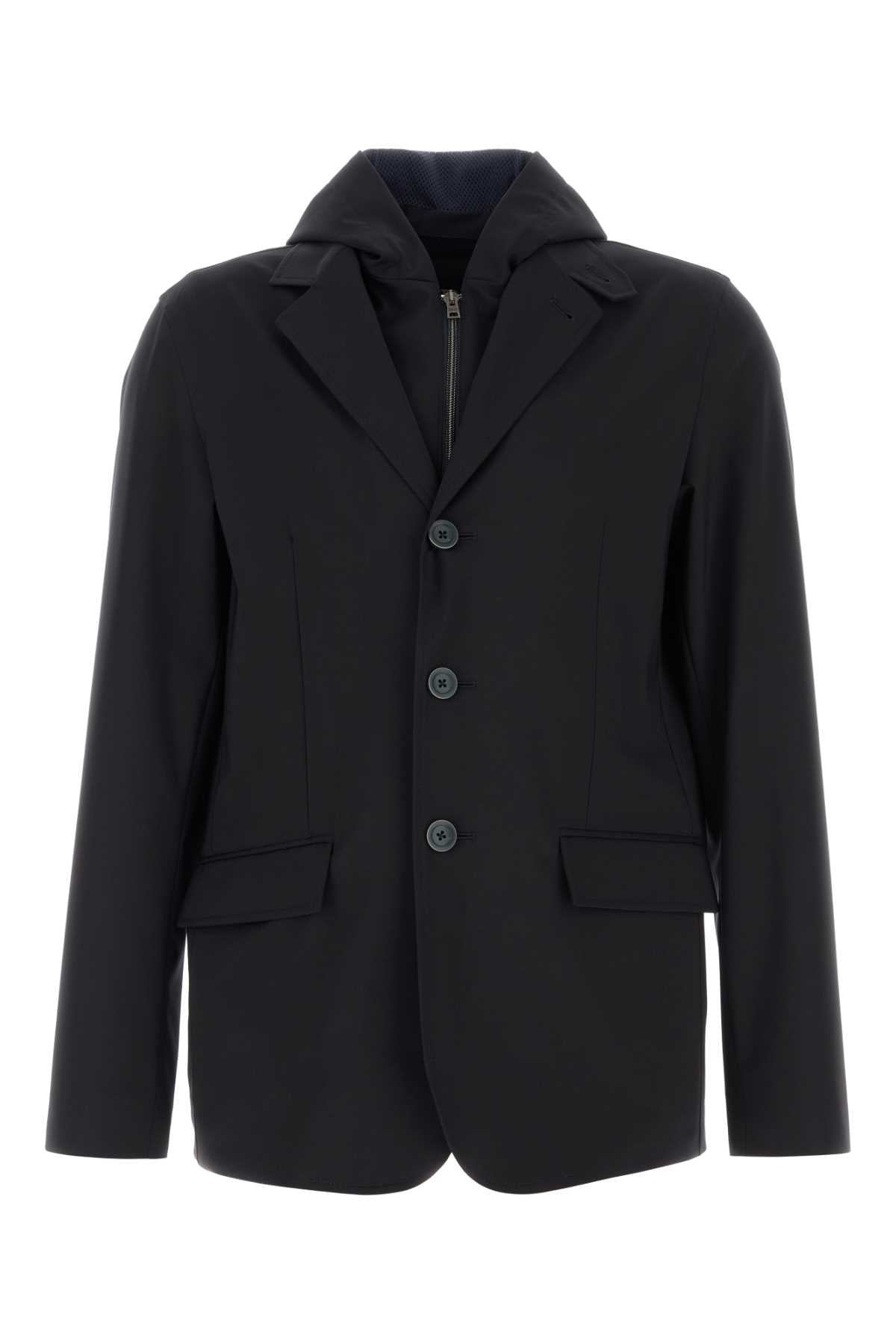 Herno Men Black Jersey Blazer HERNO