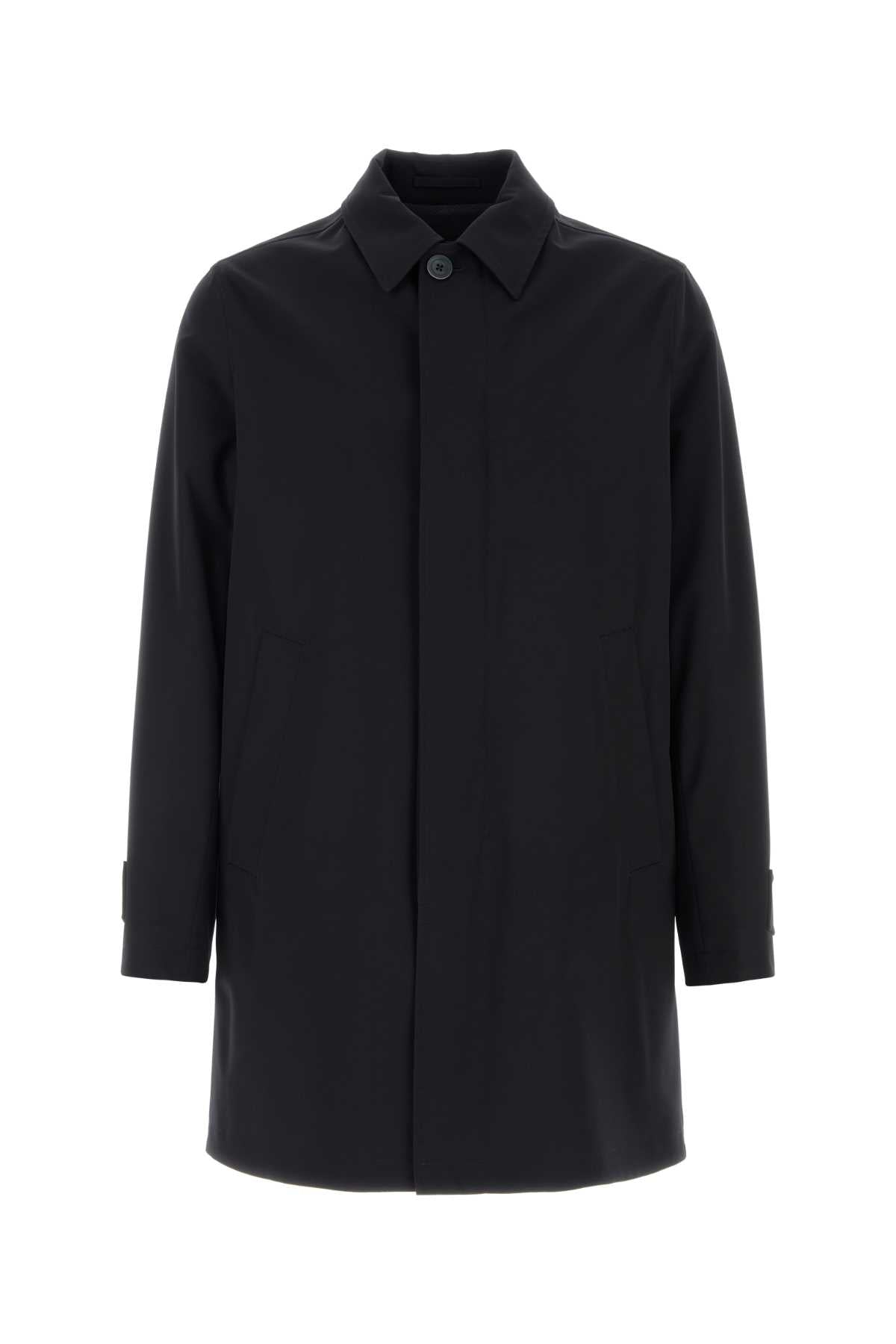 Herno Men Navy Blue Polyester Raincoat HERNO