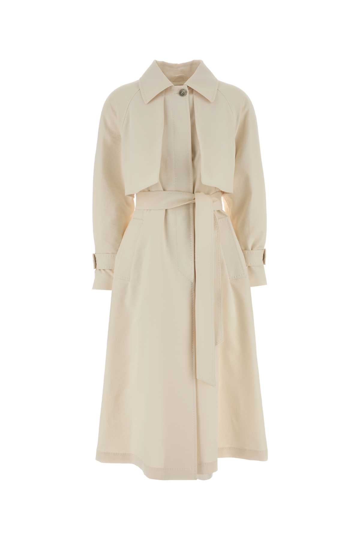 Herno Women Ivory Jersey Trench Coat HERNO