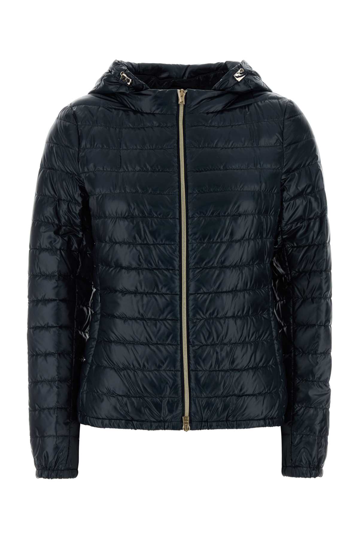 Herno Women Midnight Blue Nylon Down Jacket HERNO