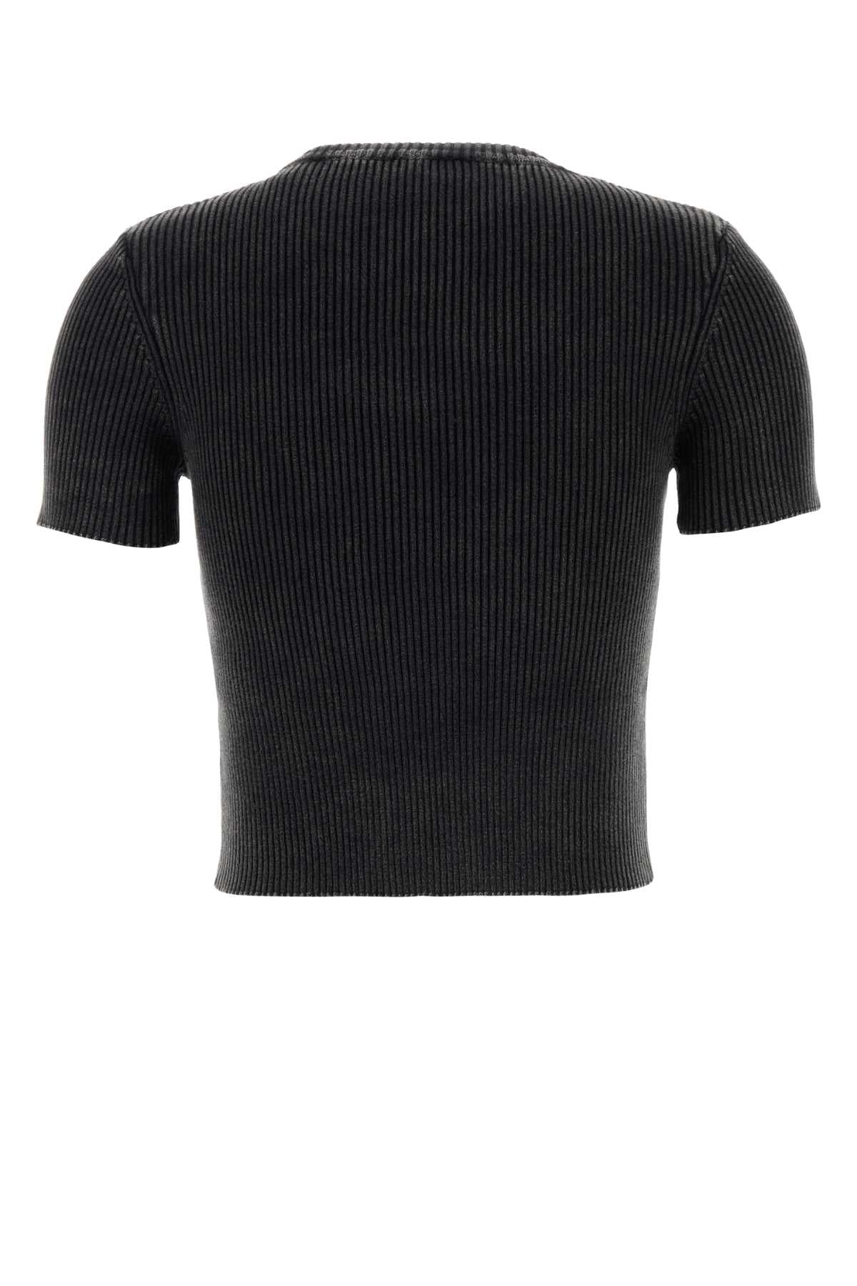 Diesel Women Slate Cotton M-Anchor T-Shirt DIESEL