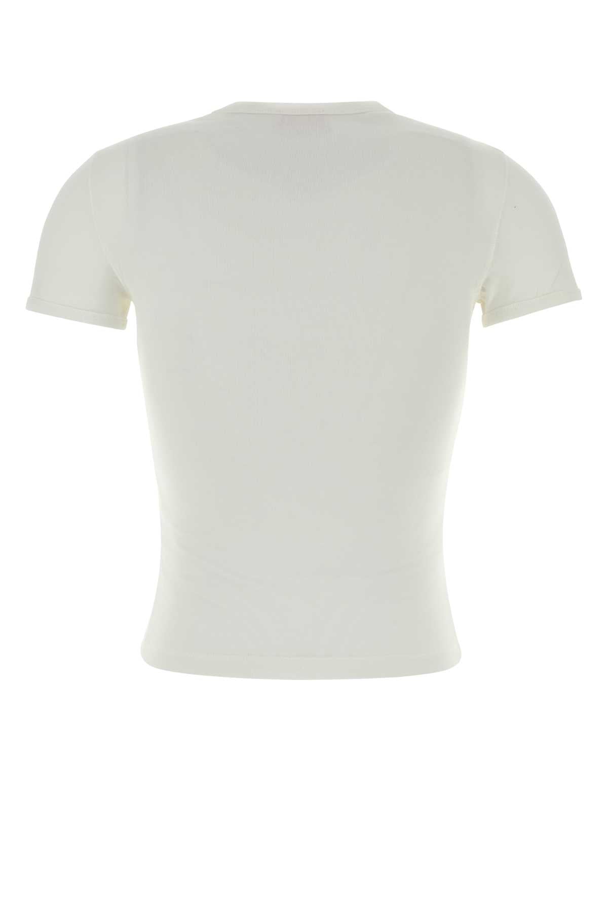 Diesel Women White Stretch Cotton T-Shirt DIESEL