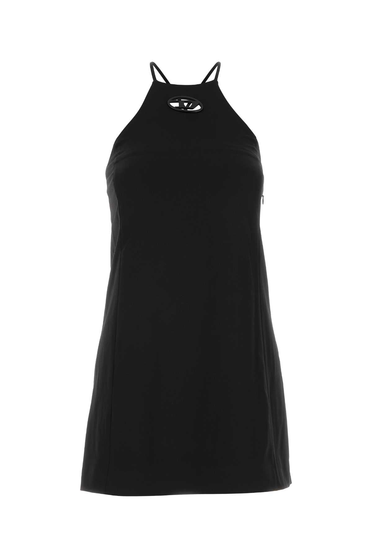 Diesel Women Black Stretch Twill Mini Dress DIESEL