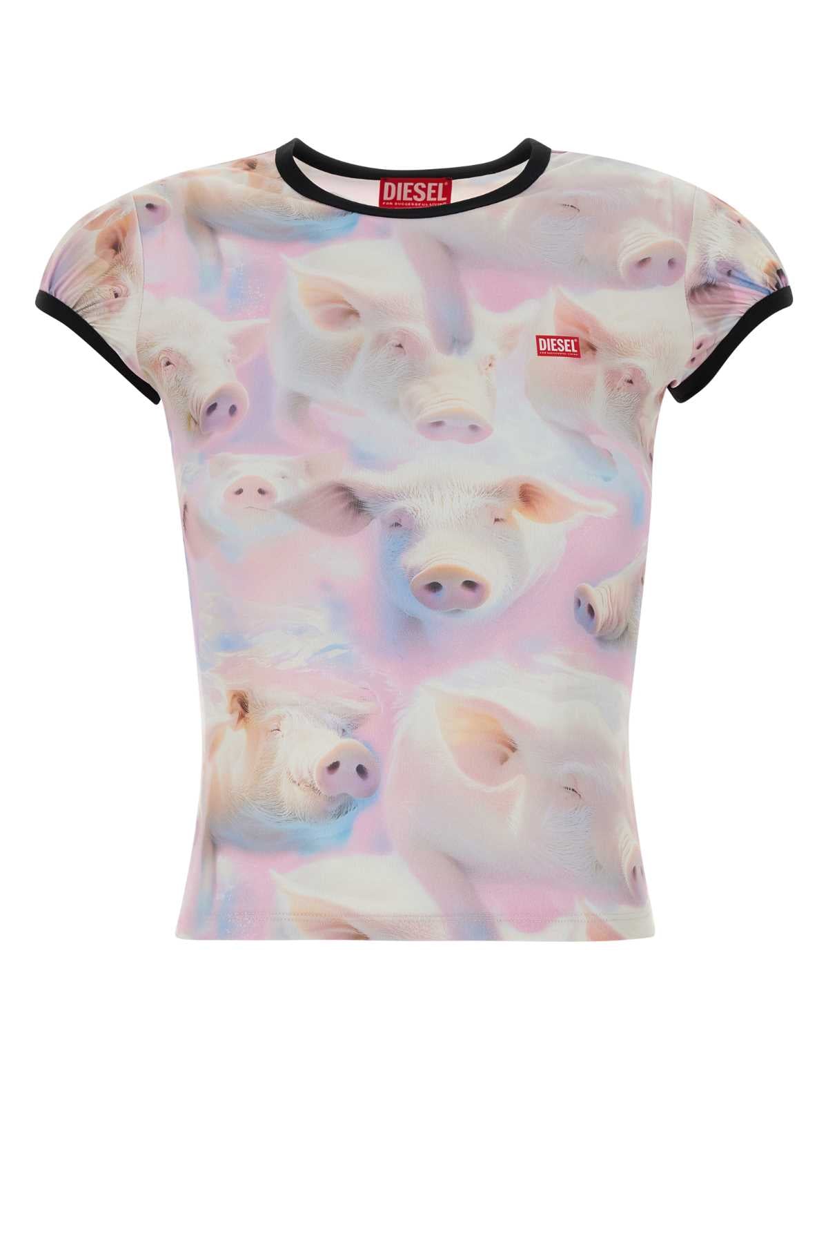 Diesel Women Printed Stretch Jersey T-Shirt DIESEL