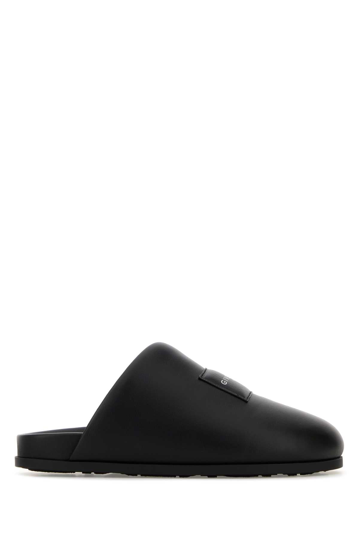 Givenchy Men Black Leather Slippers GIVENCHY