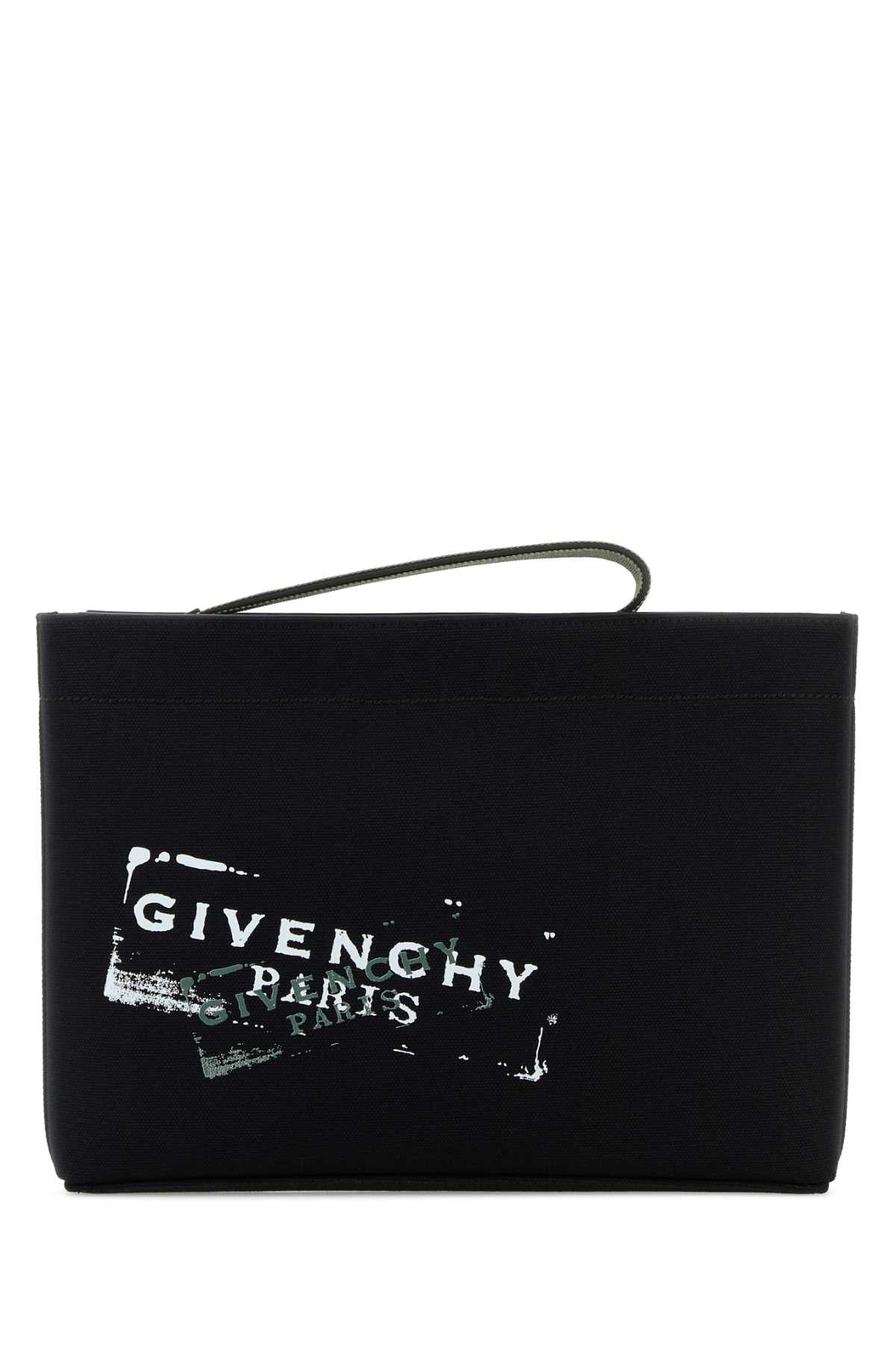 Givenchy Men Black Canvas Clutch GIVENCHY