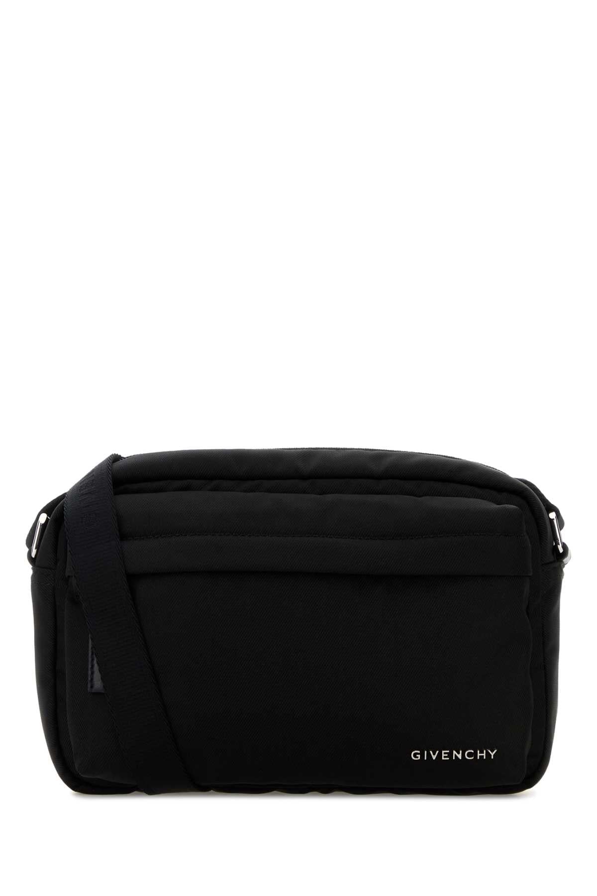Givenchy Men Black Fabric Essential U Crossbody Bag