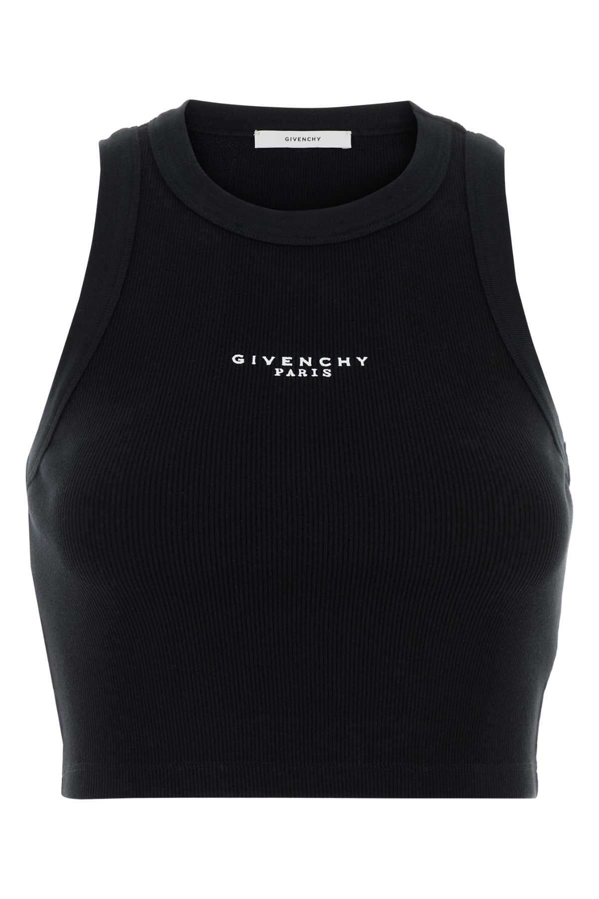 Givenchy Women Black Stretch Cotton Crop-Top GIVENCHY