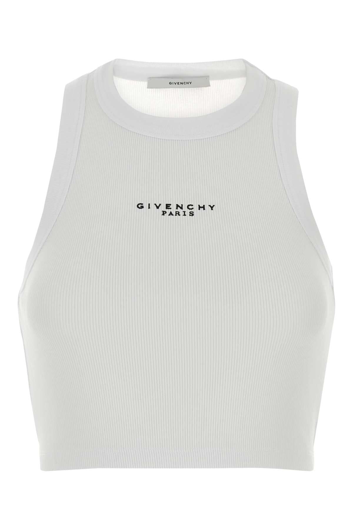 Givenchy Women White Stretch Cotton Crop-Top