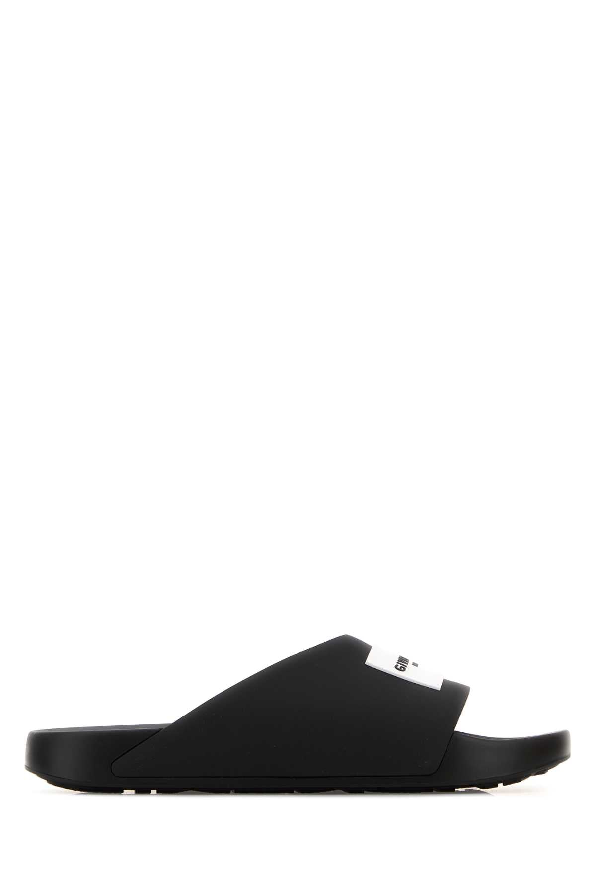 Givenchy Men Black Rubber Label Slippers GIVENCHY