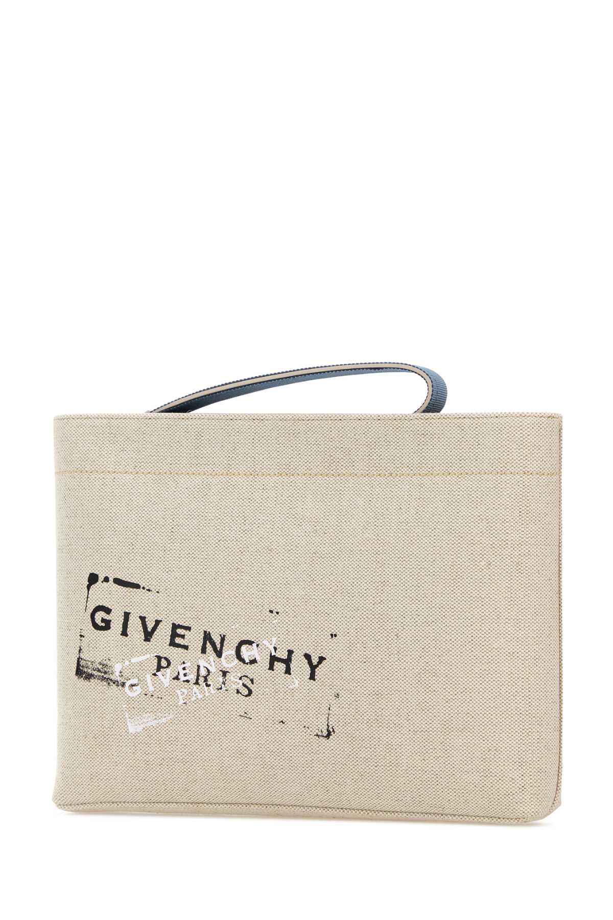 Givenchy Men Sand Canvas Clutch GIVENCHY