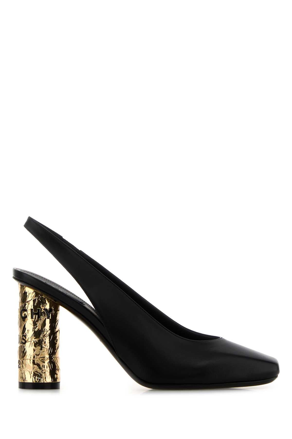 Givenchy Women Black Leather Tape Pumps GIVENCHY